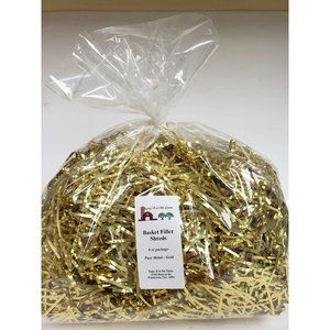 Gift Basket Shreds, 8 oz package, New old stock. Gold Metallic